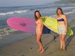 Surfer girls, Bernadette and Colleen.
