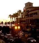 The sun sets in Huntington Beach.