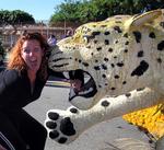 It didn't hurt.  Cherie's favorite float nips her in the arm.