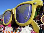 Try to see the world through rose-covered glasses.  Lenscrafters made this float to inspire folks to donate their old spectacles to less fortunate people in disadvantaged countries.