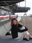Cherie on the USS Midway, a 1001-foot aircraft carrier being turned into a museum in San Diego. *Photo by Greg.