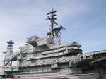 The USS Midway which was 74,000 tons at decommissioning in 1992.