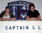 Cherie and Jean on the USS Midway.