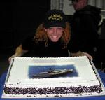 Cherie with the Midway Magic cake.  Sometimes you can have your cake and eat it, too.