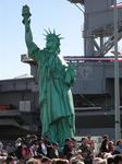 The inflatable Lady Liberty stands tall.  (The real statue was too heavy to haul all the way to California.)