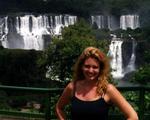 Now that is what I call hydrated.  Cherie at Iguazu Falls in South America.