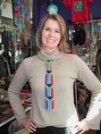 Carter in a beaded South African flag tie.