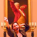 If a museum gets boring--you just need to stretch.  Cherie poses next to "Self Portrait Yawning" at the Getty Museum. *Photo by Greg