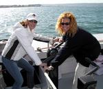 Double trouble--Sherry and Cherie on the grinder.