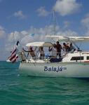 The Puerto Rican crew of Balaju takes first place in the "cruising division" of the St. Croix Regatta.