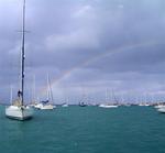 A rainbow is a nice way to start the day, it must mean: Good luck! *Photo by Dale.