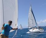 Dale holds out the jib as we overtake BVI YC2.