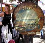 I memorized the song long ago, but I finally had one--Jimmy Buffet's cheeseburger in paradise at Le Select in St. Barths.