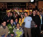 A gang of international travelers at the "pub crawl."