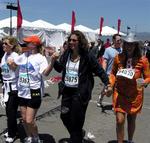 Notice the beer in my hand as I finish the race.  You have to stay hydrated, you know.