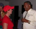 Cherie has a chat with Antigua's Prime Minister.