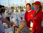 Cherie and Phil interviewed for TV. *Photo by Jean.