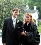 Brian and Rev. Cherie, minutes before the ceremony begins.