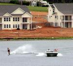 There I go disturbing the water of the peaceful Smith Mountain Lake.