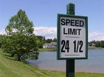The speed limit around Smith Mountain Lake is very precise.
