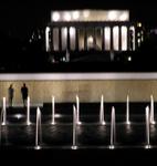 The WWII Memorial you can see the Lincoln Monument.