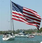 That's one big American flag to hoist.