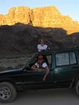 We drove down to the Colorado River through the Hualapai Reservation the first day.  The next day, we hiked down the canyon on foot.