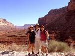 Cherie, Jean and Lisa hiking into the canyon.