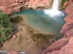 The view of the pool of water from the top.