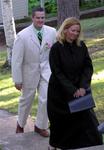 Sam (the groom) and Cherie (the reverend) enter as the ceremony starts.