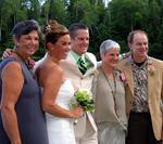 The bride and groom with their parents.