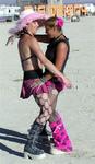 Crazy girls dancing on the playa.