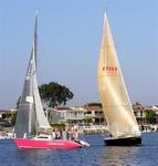 Yachts gleaming in the sun.