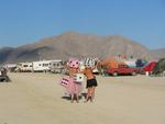 What do we do with these dice now?  Cherie and Jean wander off into the desert. *Photo by Douglas.