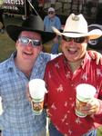 Cowboys drink big beers.