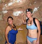 Exploring an abandoned mine in bathing suits.