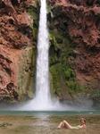 Jean in front of Mooney Falls.