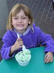 That's a lot of ice-cream for one little girl.