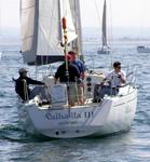 The 2 boats from Newport Beach battle it out in the cruising spinnaker class.