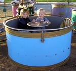 Grace and Tanner on the Tea Cups.