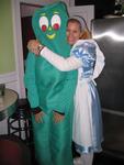 Yes, that's Cherie inside the Gumby costume and Alice (AKA Margaret).