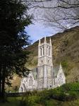 The Abbey nestled in the forest.