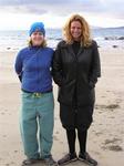 Irish fashion statements Lindsay and Cherie at a beach in Connemara.
