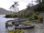 Canoes on an Irish shore.