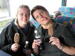 My kind of friends--eating ice-cream and a Diet Coke!