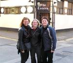 Cherie, Lindsay and Kat in front of "the Tavern", an IRA hangout on Kent St. in Belfast.  You have to be buzzed into this caged bar.