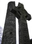 Stone towers and massive celtic crosses.