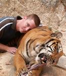 Lee with the tiger.