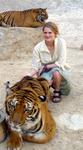 Hannah gives the tiger a show.  Turns out, the tiger likes white chicks.
