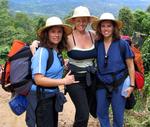 Let's go!!  Cherie, Hilda and Diane are ready for the trek!